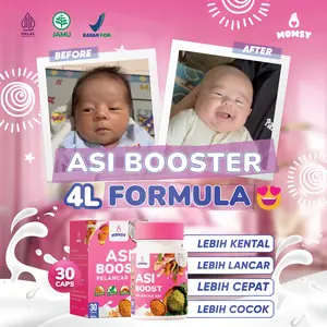 ASI Booster MOMSY 30 Kapsul BPOM HALAL Natural Almond Kelor Ikan Gabus Fenugreek Ibu Menyusui