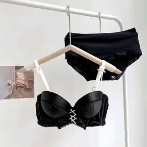 Finetoo Girls Satin Strapless Two Wear Small Breas Medium Bra Wanita