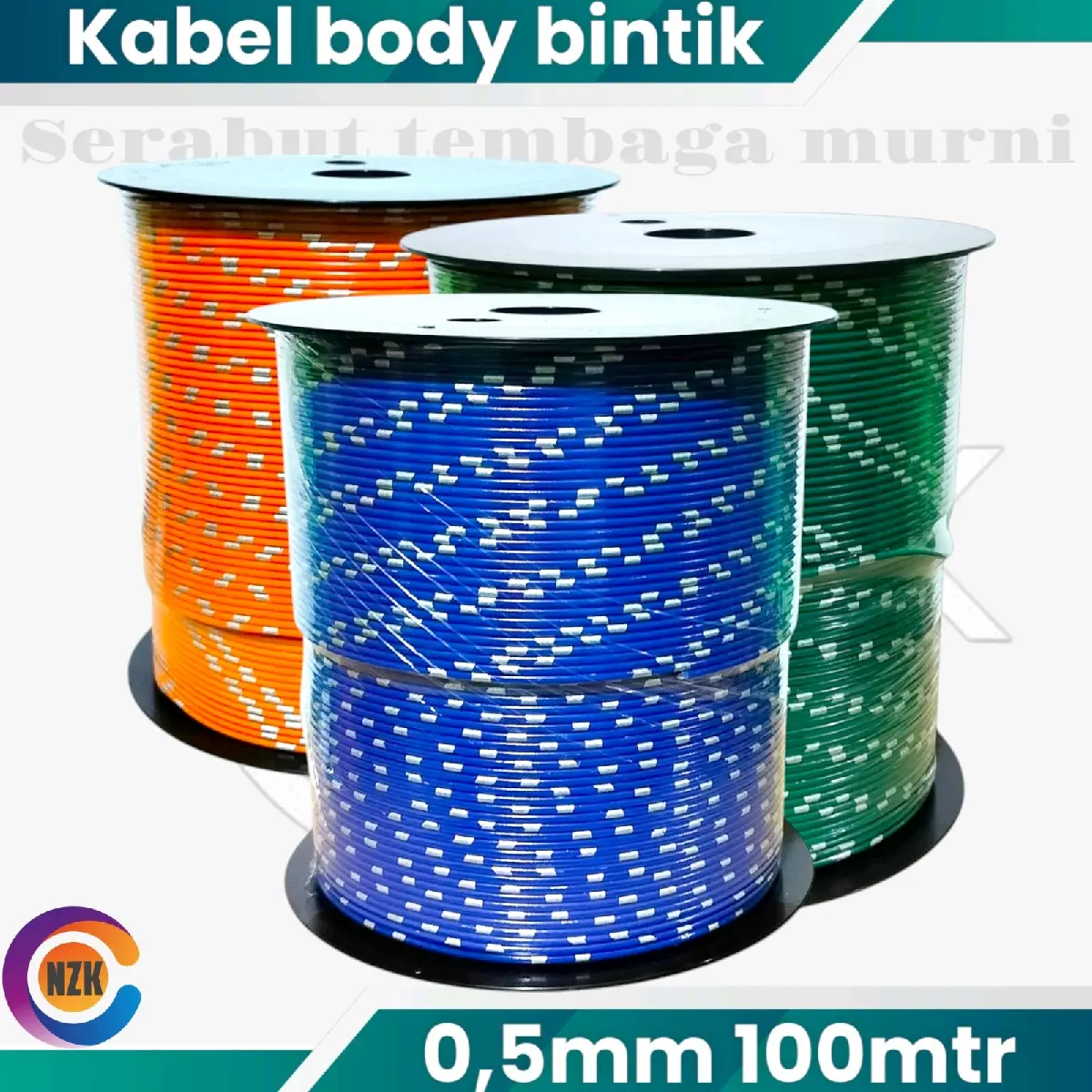 AVS Kabel Body Bintik 0,5mm 100 Mtr/Roll Serabut Tembaga Murni Tunggal untuk Motor dan Mobil Tahan Lama dan Awet