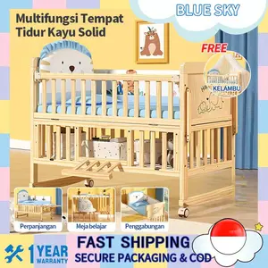 BLUE SKY rocking Baby Box Bayi / Tempat tidur kayu solid multifungsi Tempat Tidur Bayi / ranjang bayi / tempat tidur bayi / Kayu Solid