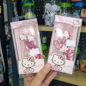 Hf Handsfree Kabel Bisa Tlp dan Music Hello Kitty Edition Bass dengan Desain Lucu dan Nyaman untuk Pengguna