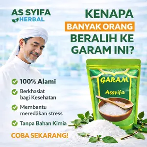GARAM RUQYAH ASSYIFA HERBAL BATH SALT PREMIUM 200 GR Mandi Tubuh Scrub alami herbal bangkitkan aura positif hilangkan aura negatif dan energi negati, penangkal sihir, guna guna