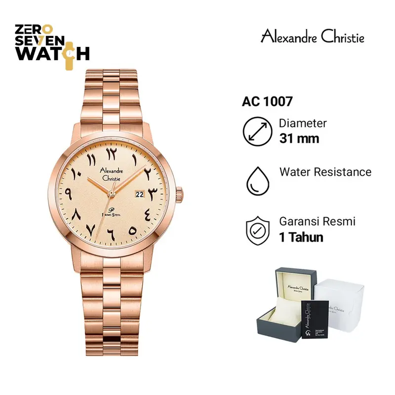 Jam Tangan Wanita Alexandre Christie AC 1007 Stainless Original Garansi Resmi 1 Tahun quartz watches 7