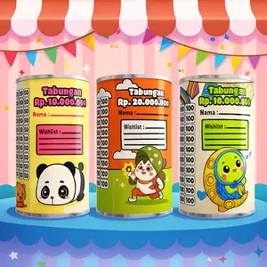 [BISA COD] Celengan Target Murah Buka Tutup Celengan Sedekah Subuh Celengan Tabungan Uang celengan target Paper Multicoloured celeng an Acrylic Kedap Air