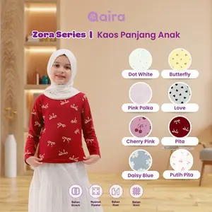 Qaira Kaos Anak Perempuan Lengan Panjang Katun Zora Series