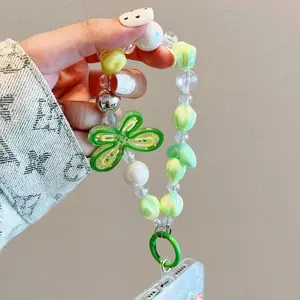 LANYARD STRAP TALI HP RANTAI TALI GANTUNGAN TELFON UNIVERSAL CHARM HP PENDEK MANIK MANIK ACCESSORIES