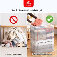 Gambar SPEEDS Kotak Penyimpanan Pakaian Lipat Oxford Storage Box Organizer Multifungsi Penyimpanan Serbaguna 075-2 - 075-1 Abu dari Speedshome Kota Surabaya 4 Tokopedia