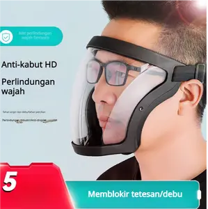 HD transparan anti kabut perlindungan topeng anti busa anti debu perlindungan kerja bersepeda kacamata perlindungan lintas batas
