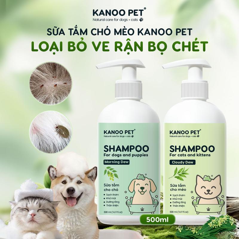  Sữa tắm Chó Mèo Kanoo Pet 500ml - Hỗ trợ sạch ve rận khử mùi dưỡng lông và làm thơm thú cưng 