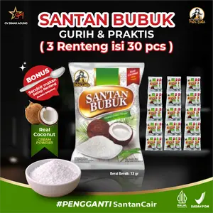 [SANTAN BUBUK 3 RENTENG] Hadiah Sendok Makan Santan Bubuk Putri Cinta Halal BPOM Kemasan 13 Gram ISI 30 PCS (3 RENTENG)