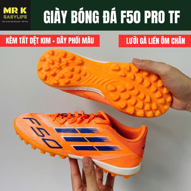 [HOT] Giày Đá Bóng Nam F50 PRO TF, đế cao su TF, khâu full đế, êm, tặng kèm tất + dây phối màu, Sport, Đá Banh sân cỏ nhân tạo, thể thao, tập thể dục