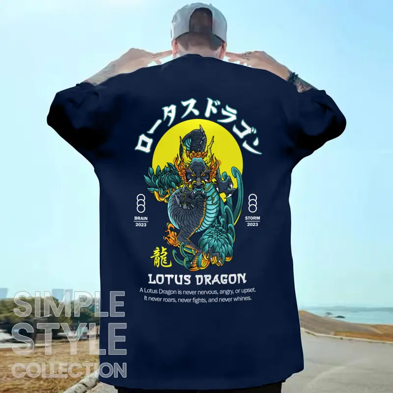 SSC KAOS DISTRO HITAM JUMBO JEPANG LOTUS DRAGON | M L XL 2XL 3XL 4XL 5XL | 0