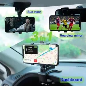 Phone Holder Mobil Dashboard Kaca Jepit/Dudukan Hp Car Holder 3in1