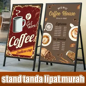 Stand Banner dari besi stand spanduk 2 sisi bisa custom ukuran
