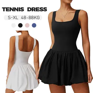 FelMM Jumpsuit Rok Ballon Tennis Olahraga Yoga Gym Fitness Wanita / Gaun Tenis Olahraga Wanita