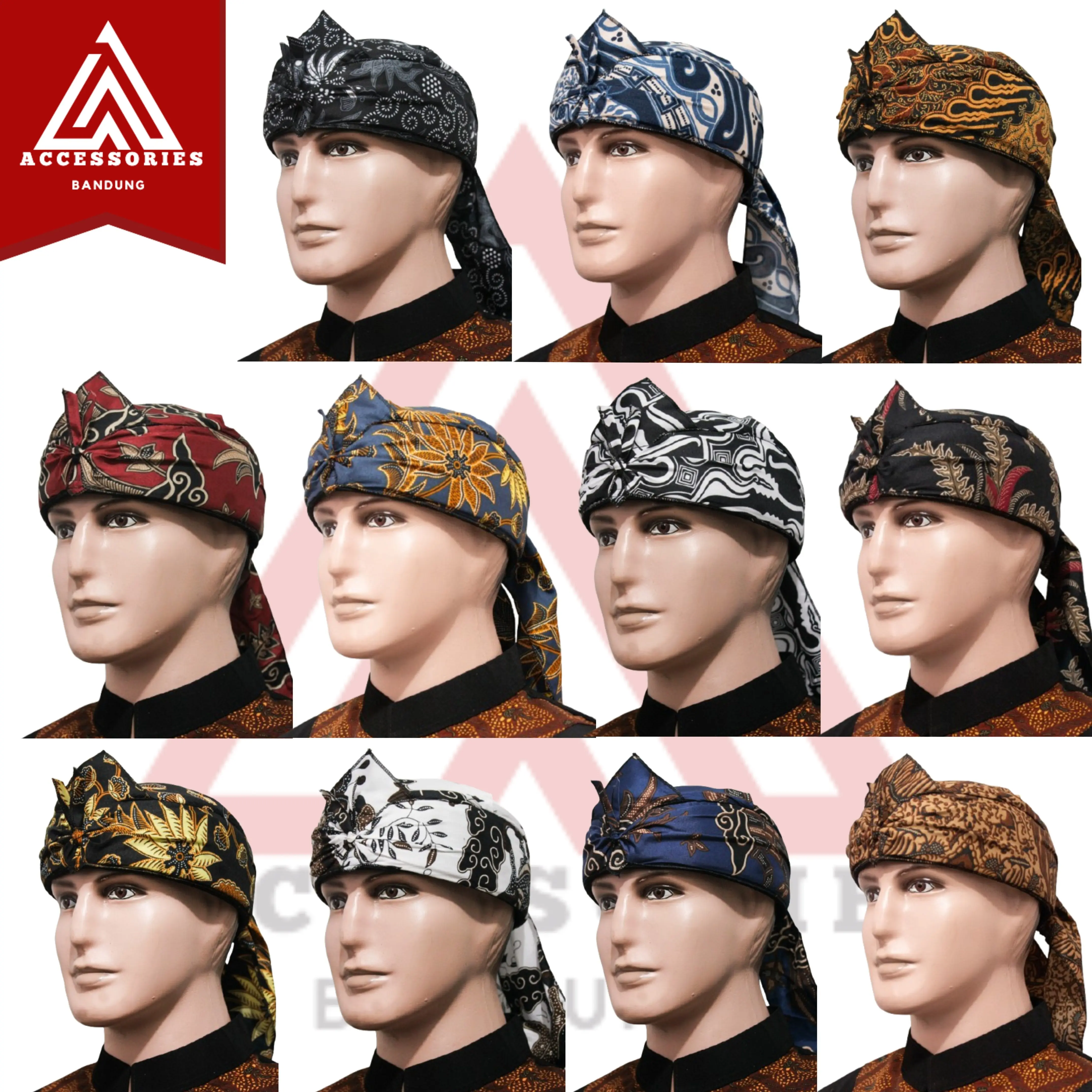 Iket Blangkon sunda jawa pria udeng batik anak kupluk tradisional merah terbaru dewasa & anak