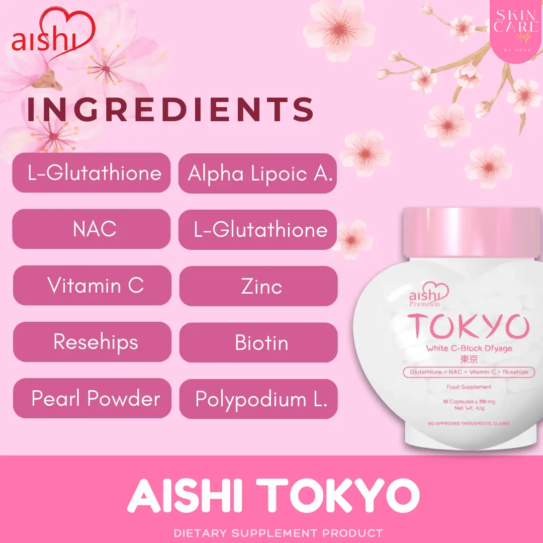 japan l glutathione Aishi Tokyo Japan White C-Block Glutathione Oral Sunblock 60 Capsules  Brightening Supplement for Skin Glow UV Protection and Even Skin Tone Daily  Beauty Formula