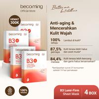 Gambar 【4 BOX CUMA 300K】 becoming B3 Sheet Mask 2% Niacinamide & Alpha Arbutin | Bundle Isi 4 box | Masker Wajah | Cairan Essence Sheet Mask | Face Mask | Facial Mask untuk Mencerahkan Muka | Glowing | Kulit Wajah Bercahaya | Menutrisi | Menenangkan | - Lumi-Hydra 4 box dari becoming Indonesia Kab. Tangerang 4 Tokopedia