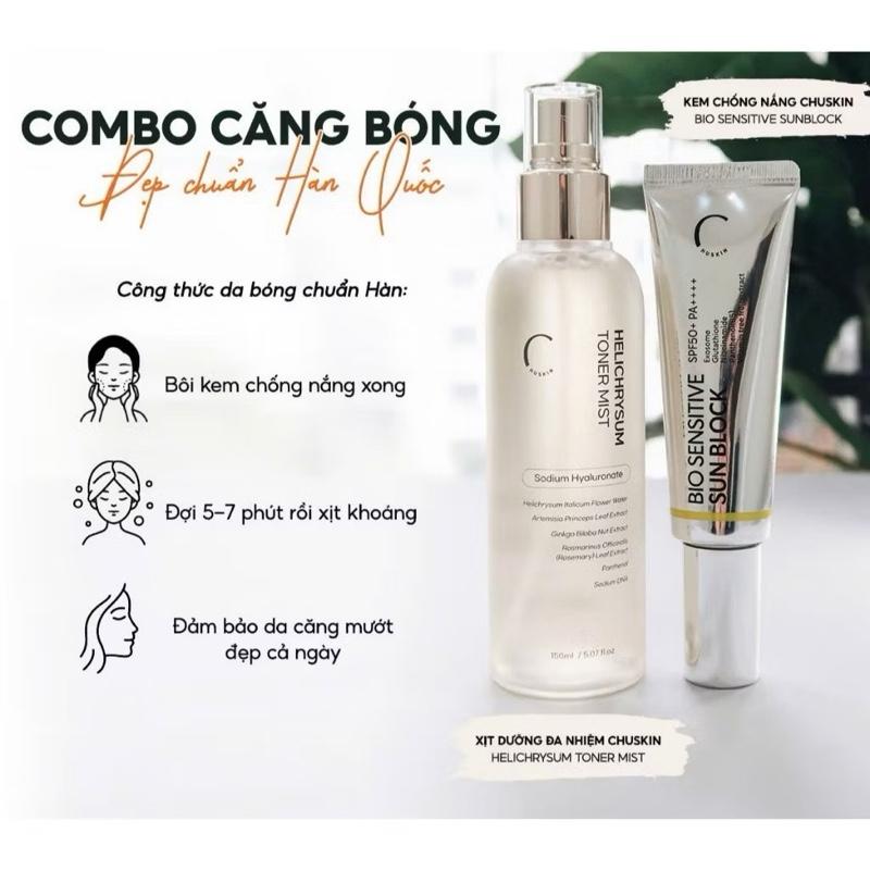 Hàng công ty đủ tem Combo trắng da cấp ẩm phục hồi căng bóng Chuskin cho người lớn hàn quốc