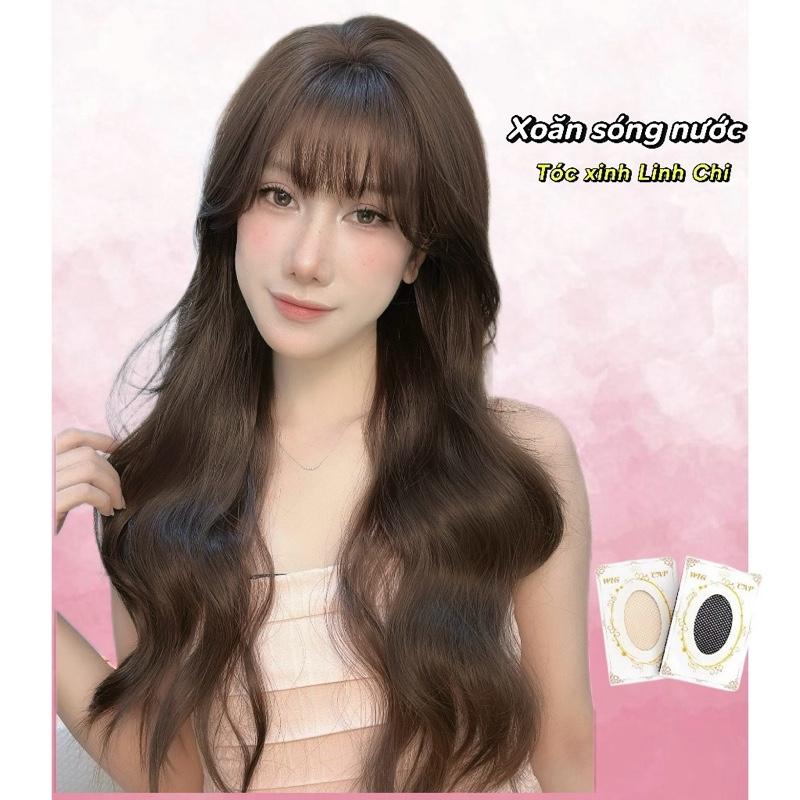  <LC07>  Tóc giả được cắt tỉa sẵn  Tóc bộ nguyên đầu xoăn sóng nước.Chất tóc tơ chịu nhiệt by Linh Chi wig 