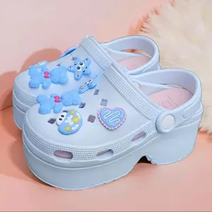 TDS sandal Baim anak perempuan karakter bear tinggi6cm karet eva premium sendal sepatu model kekinian sandal puji Fashion Kaki sandal sepatu tinggi sandal anti slip tahan air tali belakang import