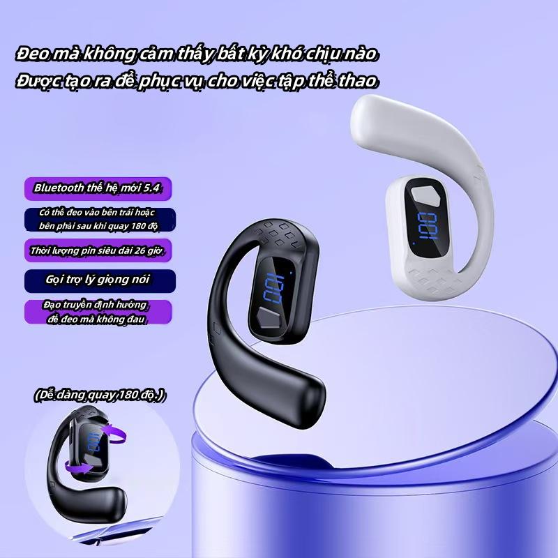Tai Nghe Bluetooth, T30pro, Kiểu Treo, Vòng Xoay Trên Tai 180 Độ, Màn Hình Kỹ Thuật Số, Tuổi Thọ Pin Cao, Không Trong Tai, Tai Nghe Một Tai, Đeo Trái Và Phải Nhét Tai Nghe Nhạc Nhét Tai Nghe Nhạc