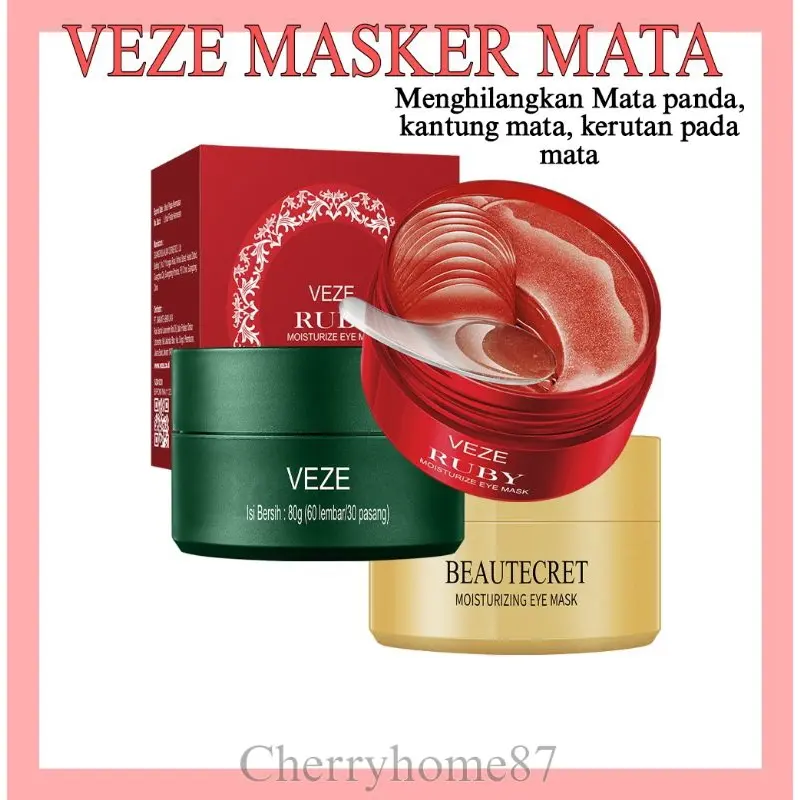 [BPOM] Veze Masker Mata Panda 3 Warna Collagen isi 60 Lembar 80 Gr Eye Hitam