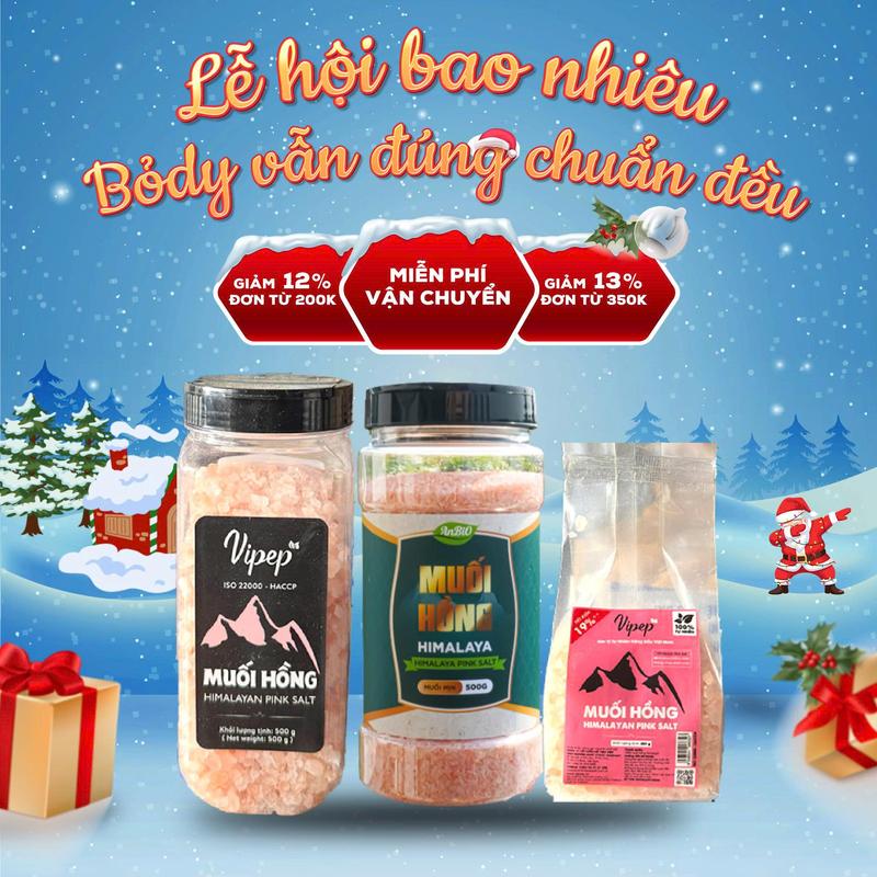 Muối Hồng Himalaya Vipep 200g 250g 500g Tự Nhiên Sạch Chuẩn Organic Hạt Nguyên Xay nhuyễn – Gia Vị Healthy Sơ Chế Nấu Ăn