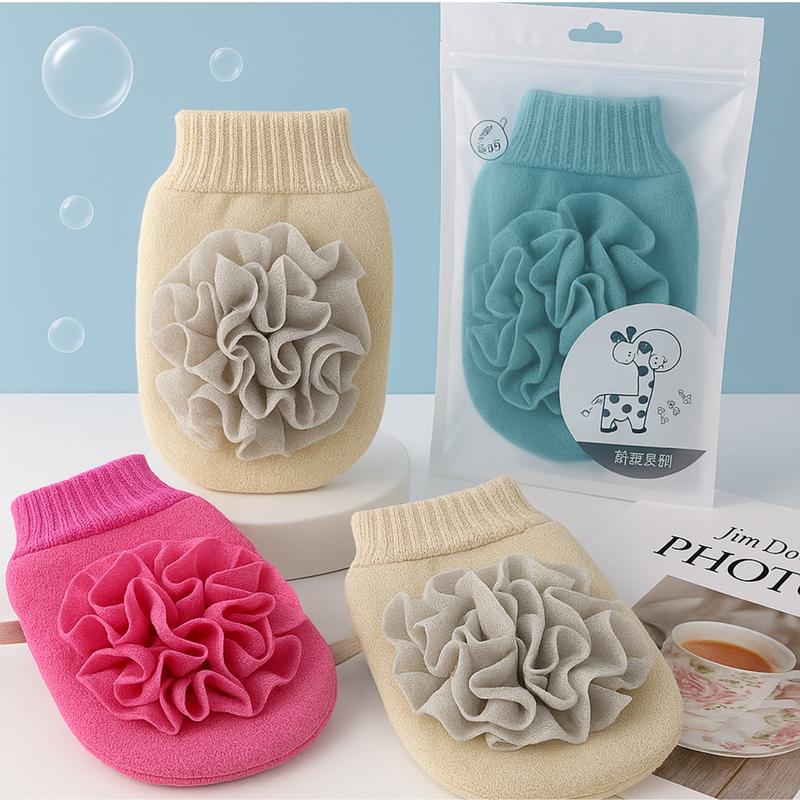 Bông tắm đeo tay hai mặt tạo bọt,tẩy tế báo chết tiện lợi mềm mại găng tay tắm miếng chà ghét  của hàn bộ  dụng