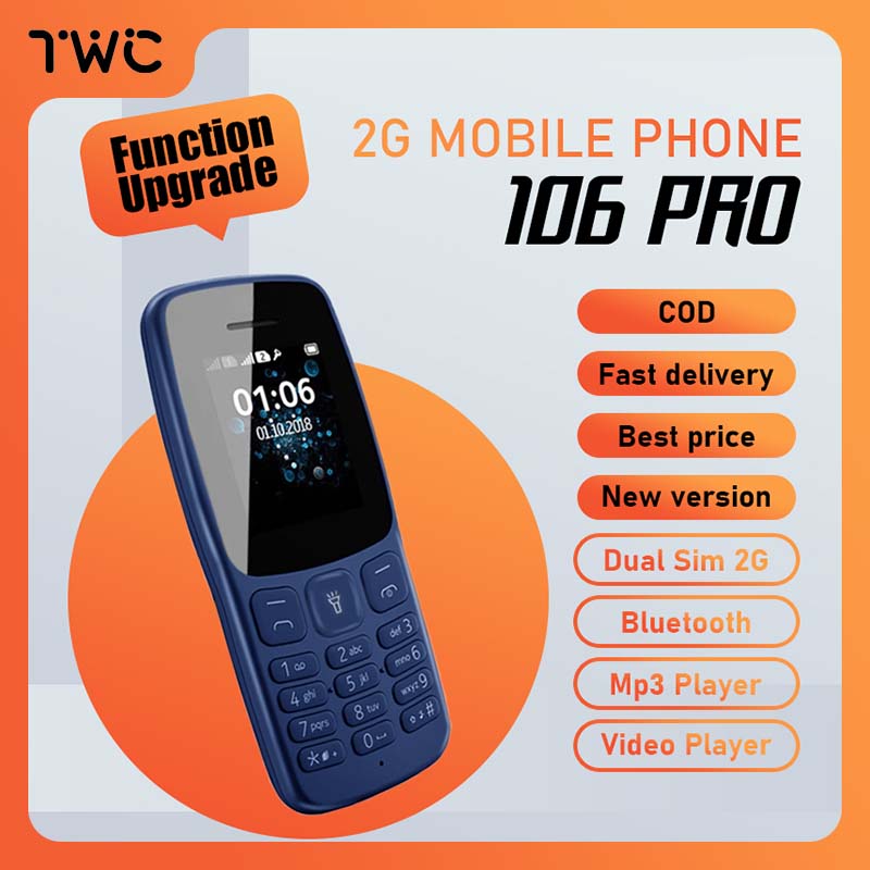 TWC 106Pro 2G โทรศัพท์มือถือ Dual SIM แบตเตอรี่ 800mAh หน้าจอ 1.77 นิ้ว บลูทูธ วิทยุ FM เสียงคุณภาพส