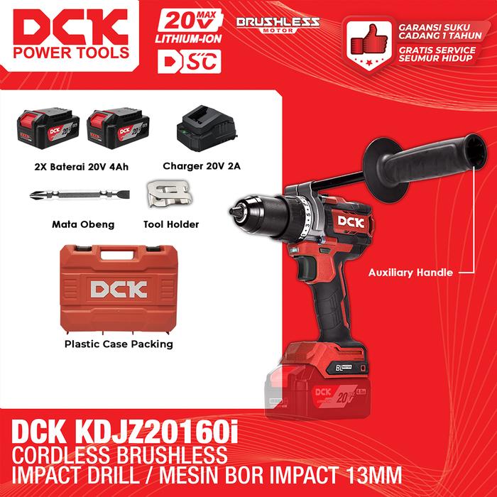 Gambar DCK Cordless Brushless Impact Drill / Mesin Bor Impact Baterai 13mm / Mesin Bor tembok Baterai Torsi KDJZ20160i dari DCK Power Tools Indonesia Kota Administrasi Jakarta Barat Tokopedia