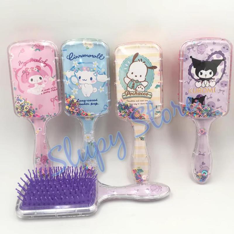 SLP Sisir sikat rambut gliter Kuromi My Melody Cinnamoroll Pochacco 4