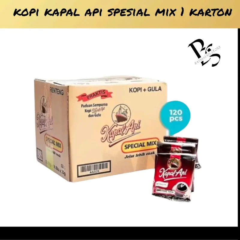 kapal api kopi instant spesial mix kopi+gula isi 120 sacheet satu karton Coffee Botol 0