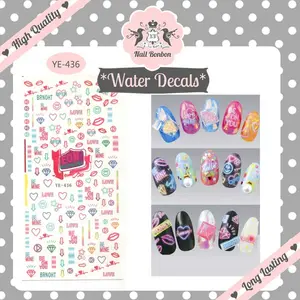 Water Decal Kuku YE Part 1  Nailart Nail Art Kuku Kutek Kuku Anak Lucu Angel Neon Mata Flower Bunga Bra Splatter