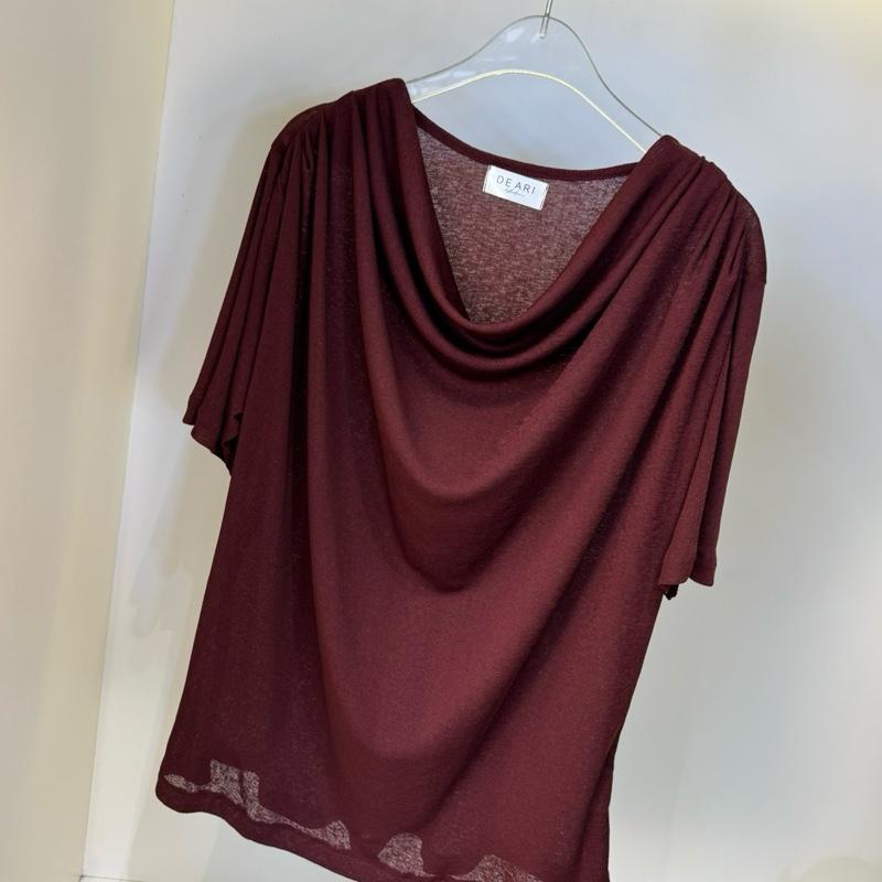 Áo thun giấy MỎNG cổ đổ | De Ari | Nữ Top