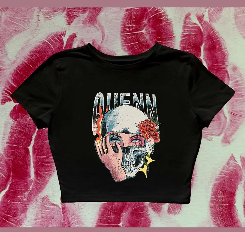 Baju Kaos Wanita Atasan Lengan Pendek Crop Tee Press Body Katun