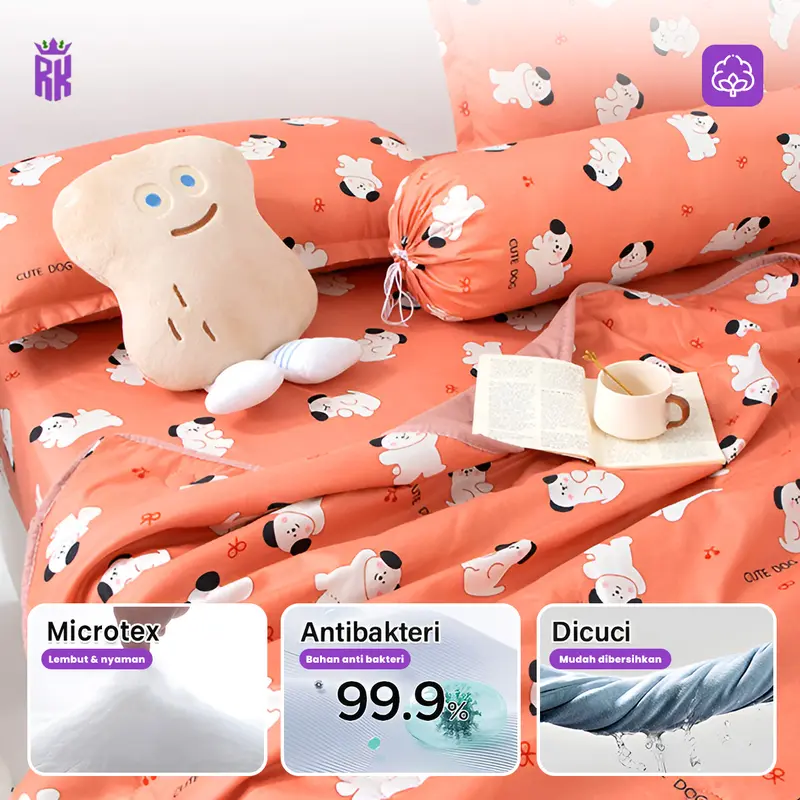 RAJA X CICIBARBAR - Set Bedcover Sprei Sarung Bantal Guling Set Selimut Seprei Sarguntal Kain Microtex Bed Cover Set Aneka Motif 4