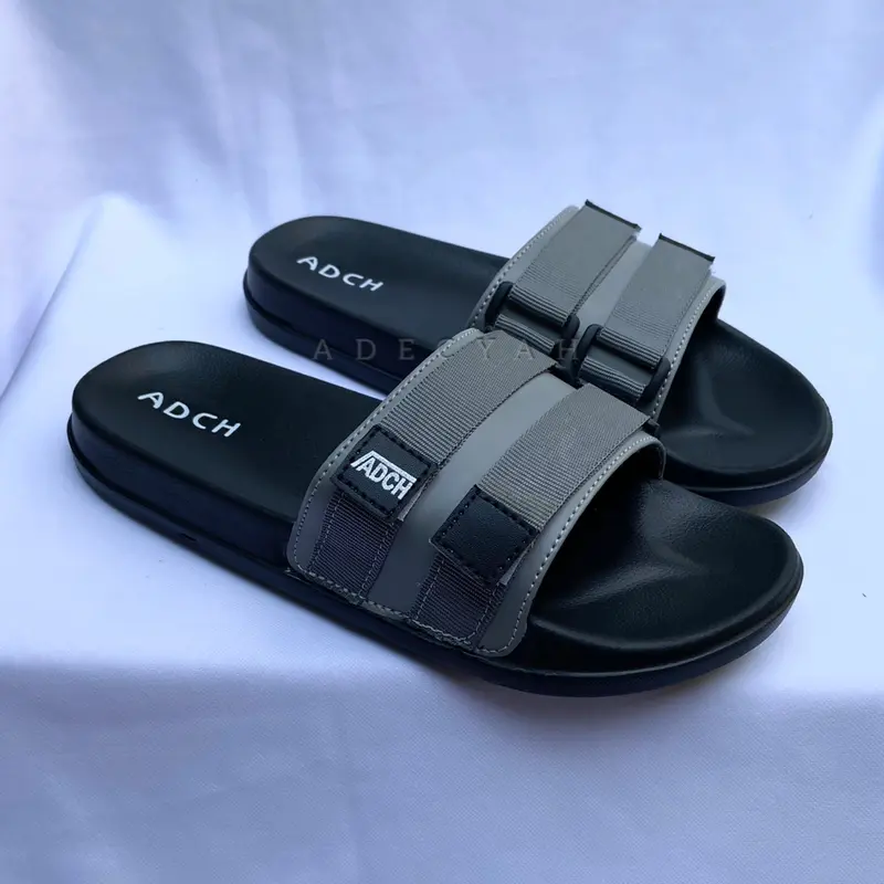 Sandal Slop Strap Webbing Abu Full, Hitam, Army, Merahnata, Grey Pria Wanita 36-43 Sendal Slide Flip Flop Slipon Kasual Slippers Terbaru Kekinian Sandal Cowo Cewe Karet Empuk Ringan Lentur Tidak Licin ADCH 6
