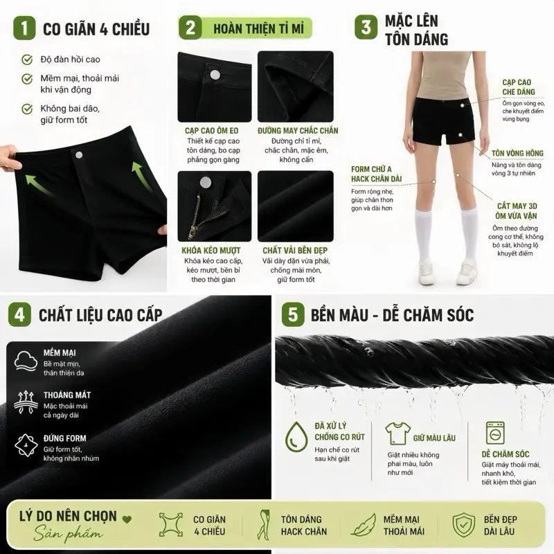 [COMBO 2 QUẦN] Quần Đùi Nữ, Quần Short Cạp Cao KHÔNG TÚI Đen Trắng Phong Cách Năng Động Giveme clothing Women Pants Kem Xốp | BigBuy360 - bigbuy360.vn