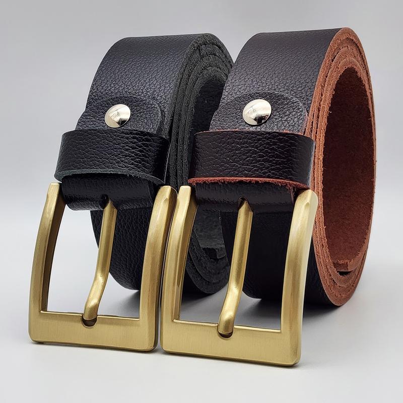  Dây nịt nam da bò hạt DHM-604 | Đầu khoá kim mạ đồng vuông đơn giản | Bảo hành 12 tháng 