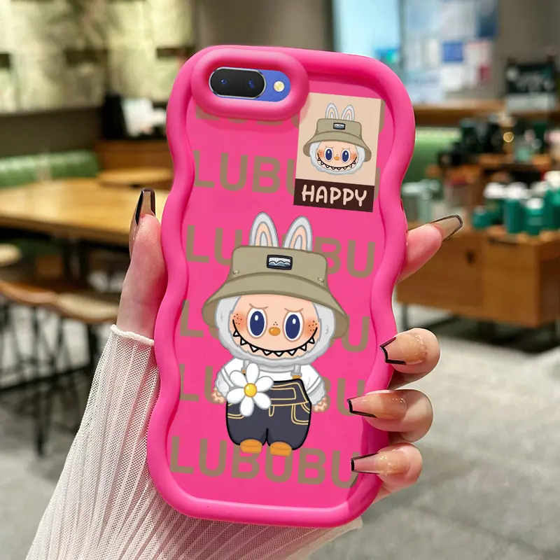 Casing Hp Untuk OPPO A5 A3s A12E Realme C1 Case HP casing Softcase Labubu Happy terbuat dari bahan silikon Kesing Cesing kasing