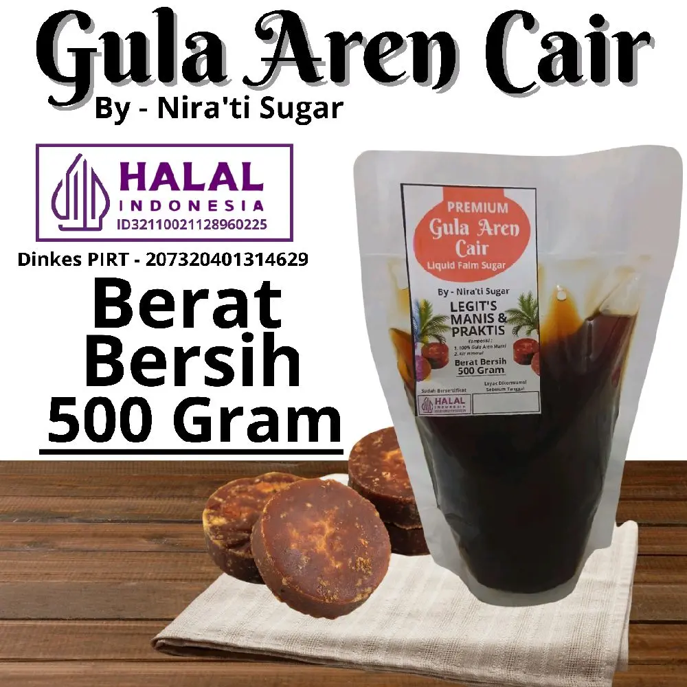 Nira'ti Sugar - Premium Gula Aren Cair Legit's Manis Dan Praktis 500 Gram