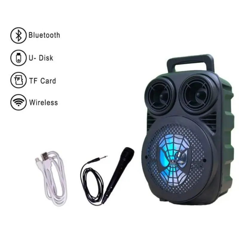 3396 - Speaker Bluetooth Karaoke Motif Spiderman Free Microphone Series 6.5Inc 1
