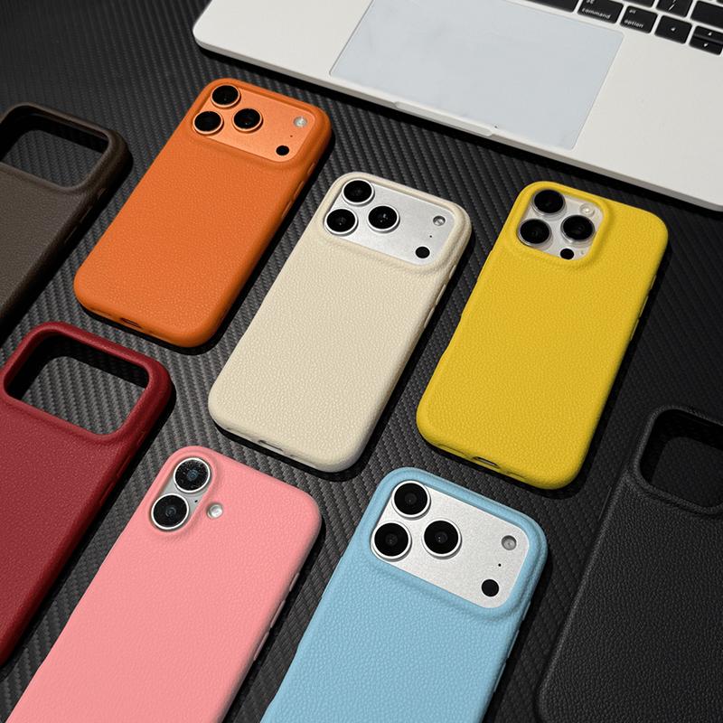 Vỏ điện thoại mẫu da màu rắn với thiết kế thời trang, tương thích với iPhone…