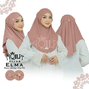 Aqila Hijab - Elma Hijab Instan Syria Tali Stopper / Bergo Instan Jersey Tali Stopper