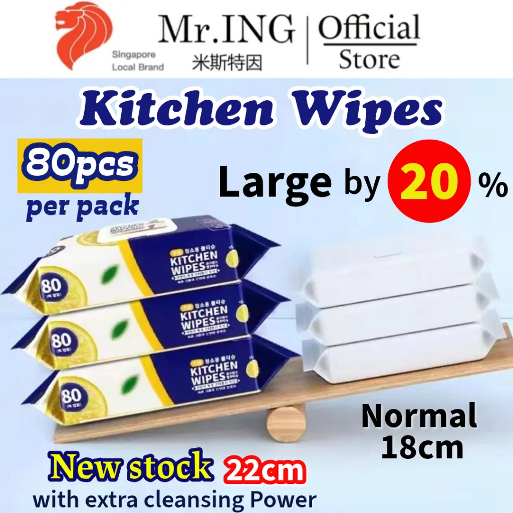 Easy Oil Removal Kitchen Wipes 80pcs Kitchen Disposable Cleaning Wipes