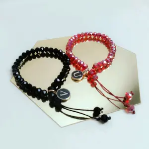 [SAKURA] Gelang tasbih serut inisial 1 huruf cocok pria wanita