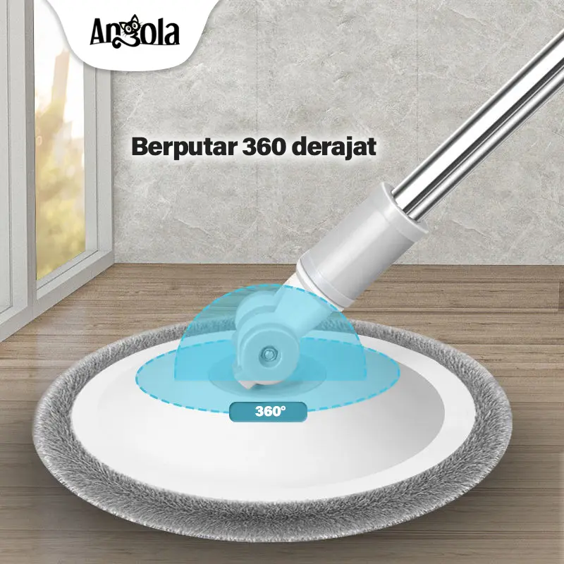 Angola Shop Spin Mop D03 Alat Pel Lantai Kain Pel Alat Pembersih Praktis Pel-pelan Otomatis pel lantai pel  lantai 6