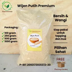 Paramafood Wijen Putih Super Premium Mentah 1 kg 500 gr 250 gr 100 gr Kualitas Terbaik untuk Masakan Lezat & Sehat