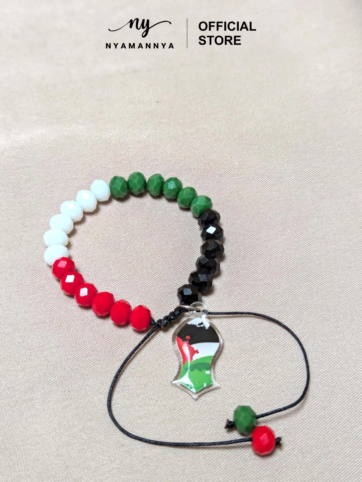 Nyamannya - Gelang Palestina Mutiara Crystal Manik Charm Terompah Palestine Gaza Series